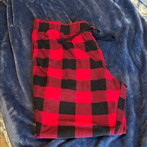 Red and Black Plaid Men's Lounge Pants